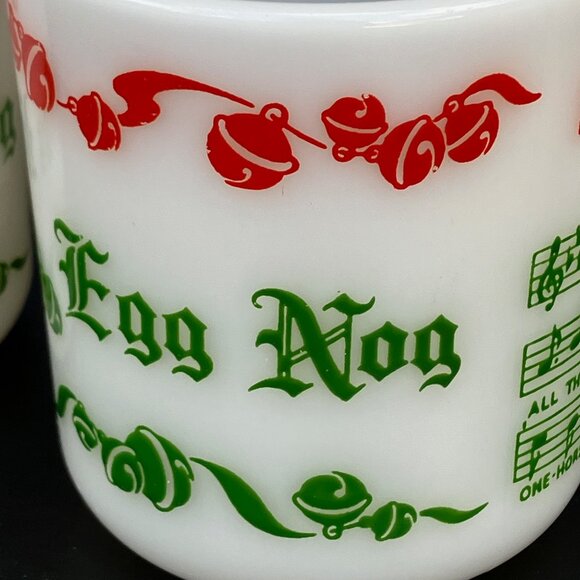 Hazel Atlas Tom and Jerry Egg Nog Jingle Bell Mugs - Set of 3 - Picture 9 of 9
